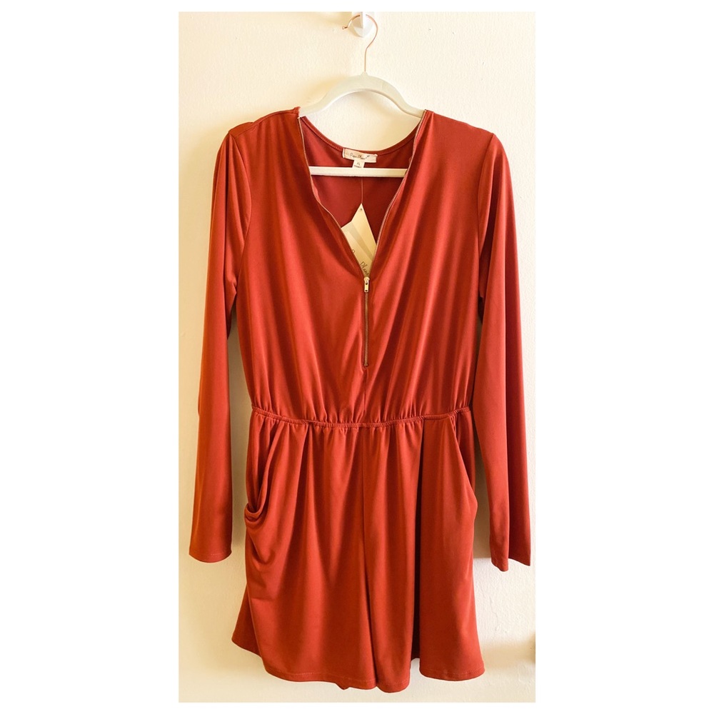 Long Sleeve Zippered Romper